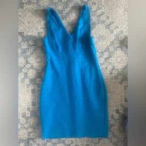 Express Vibrant Blue Bandage Dress